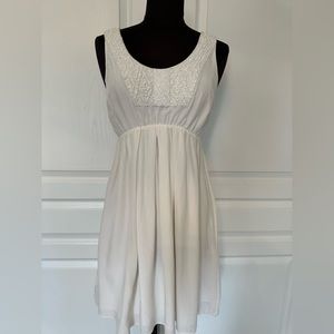 White Silk beaded dress - Club Monaco size 4